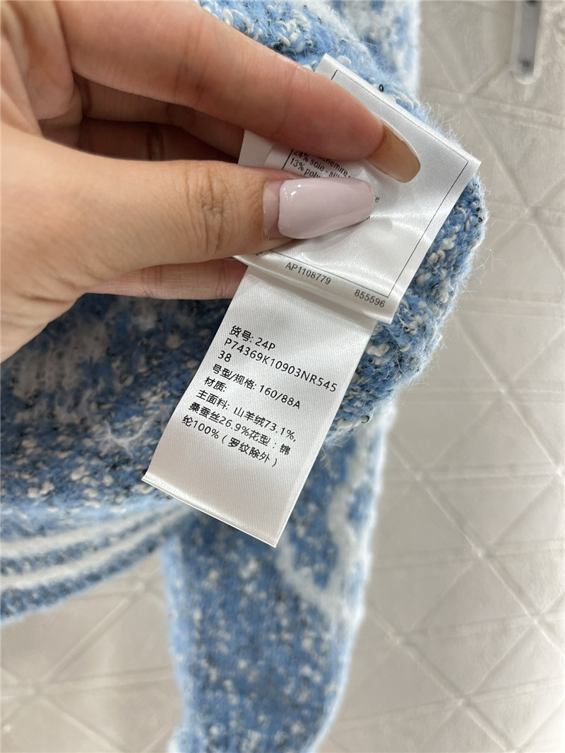 Ch**el floral intarsia wool blend cardigan blue