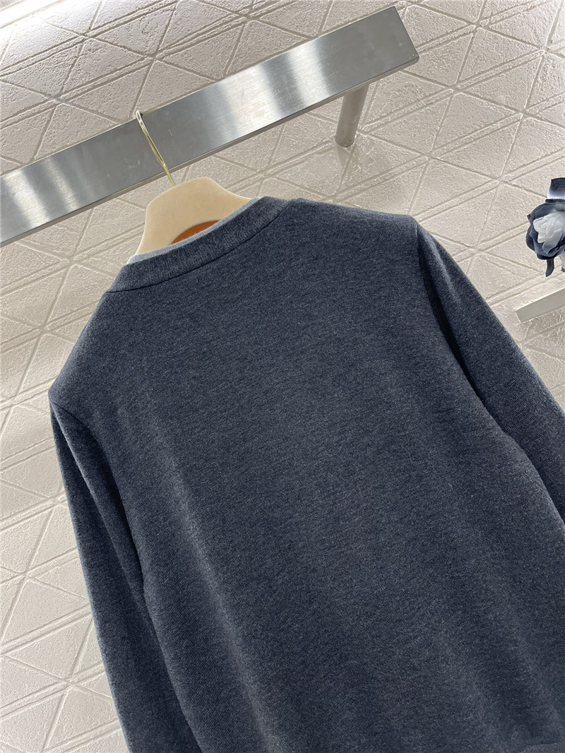Miu Miu Contrast V-Neck Cardigan Grey