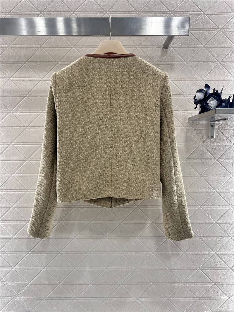 M1um1u round neck woolen coat