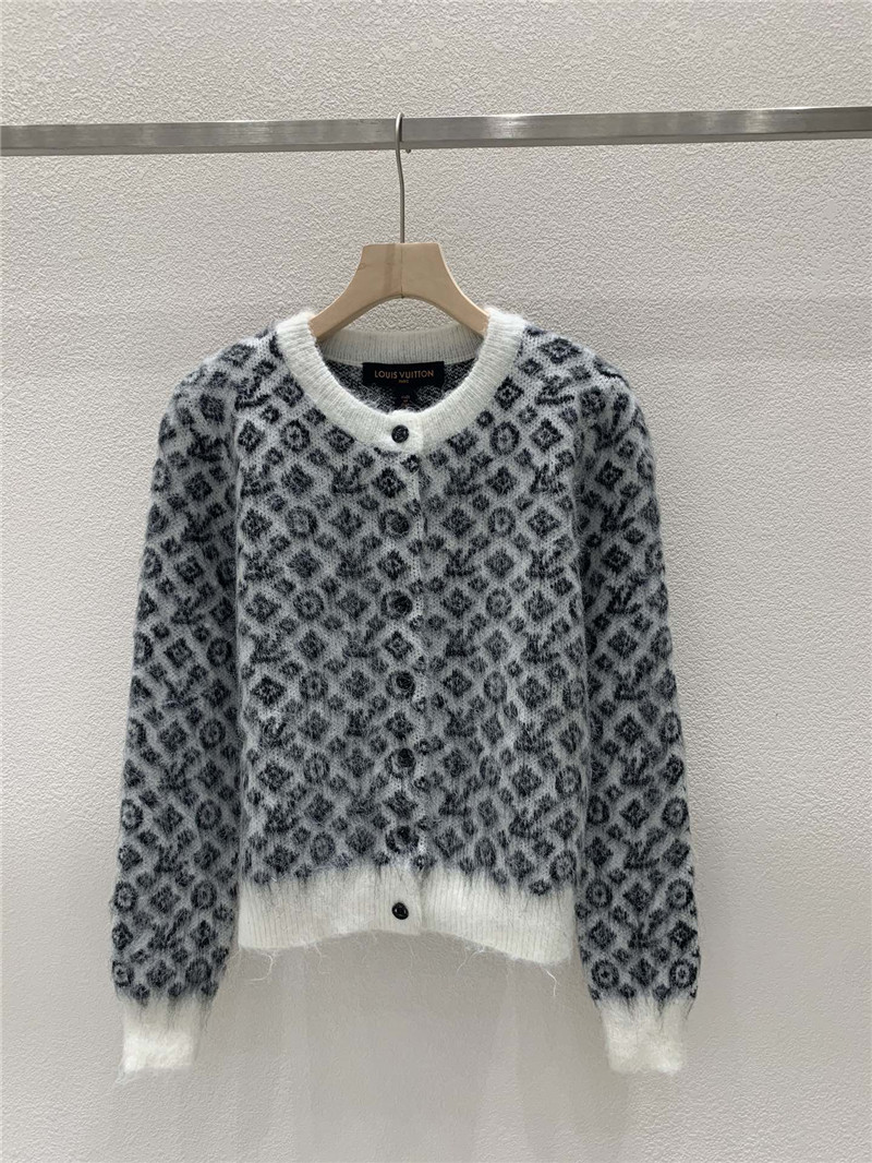 LV Monogram Brushed Knit Cardigan black/white
