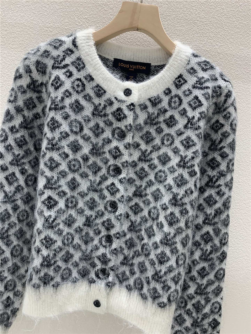 LV Monogram Brushed Knit Cardigan black/white