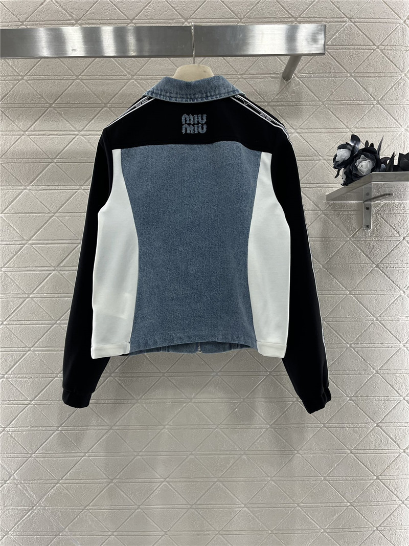 M1um1u contrast color denim jacket