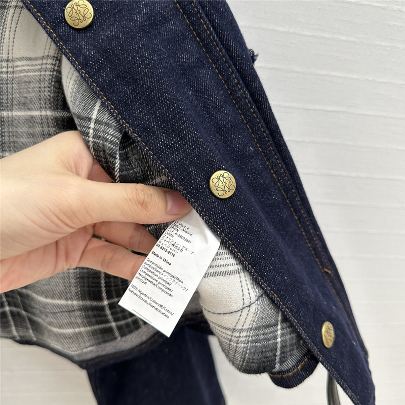 L0ew* lapel denim jacket