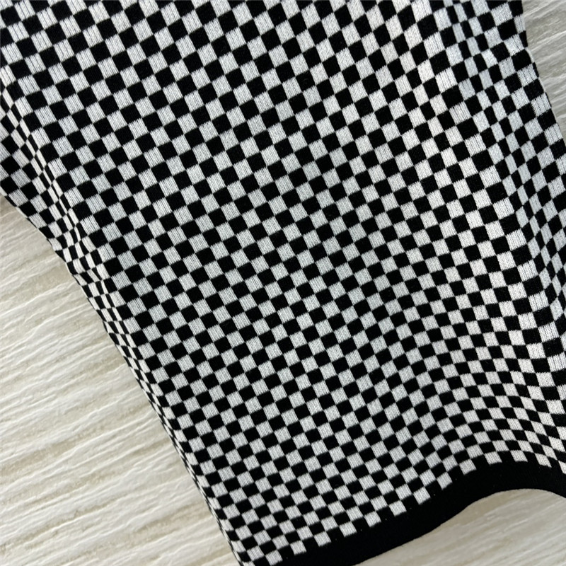 LV Mini Damier Knitted T-Shirt Black