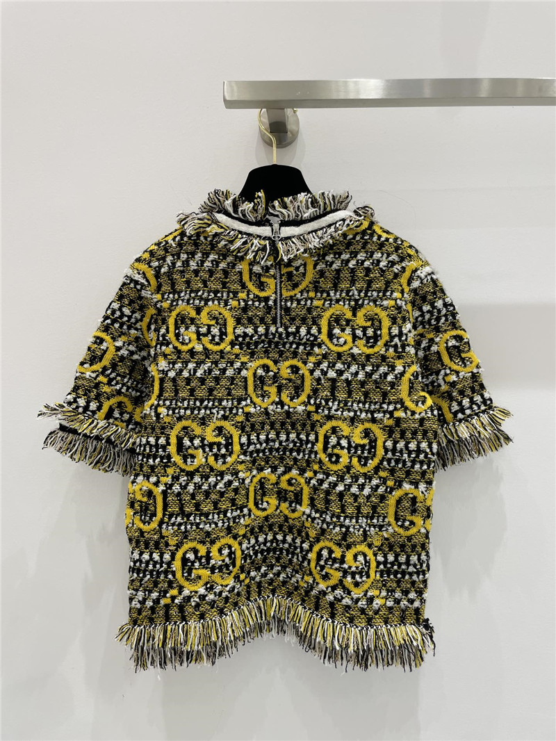 Gvc*1 mohair gg short-sleeve top in multicolor