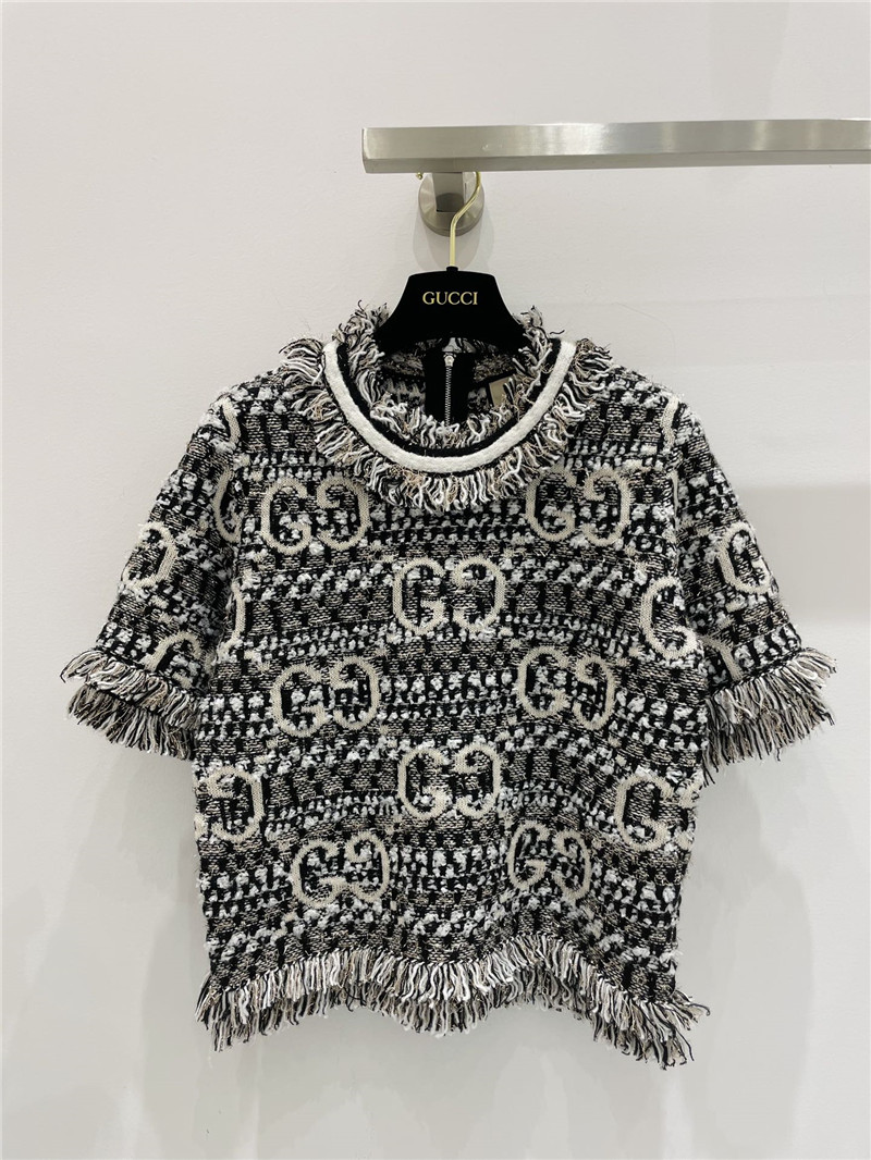 Gvc*1 mohair gg short-sleeve top in black