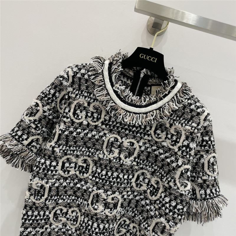 Gvc*1 mohair gg short-sleeve top in black