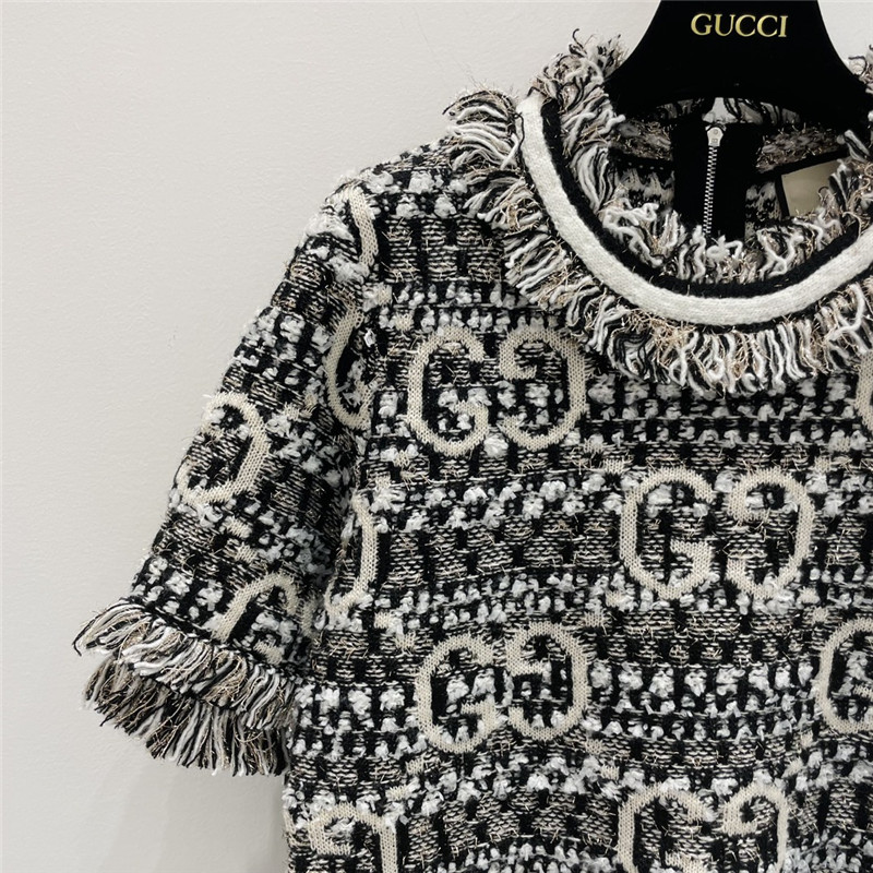Gvc*1 mohair gg short-sleeve top in black