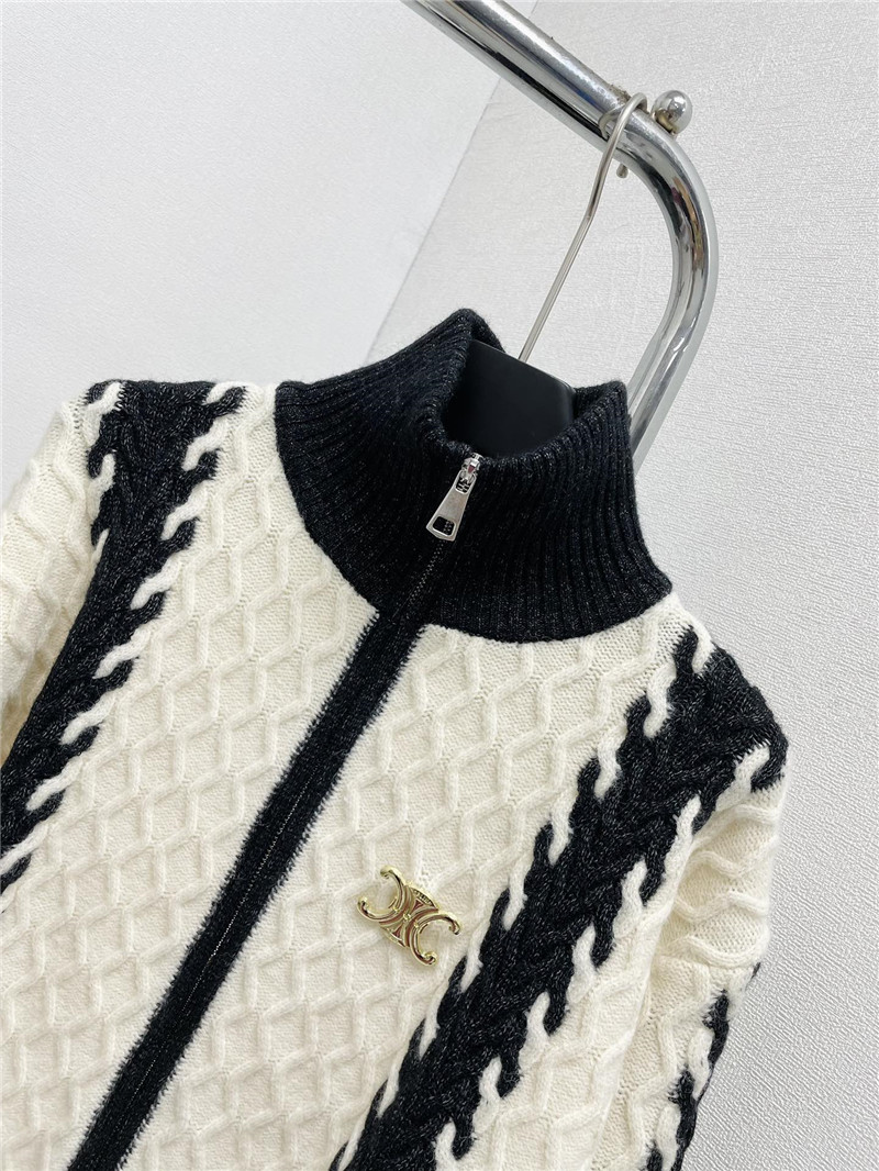 Ce1i*e stand collar cardigan