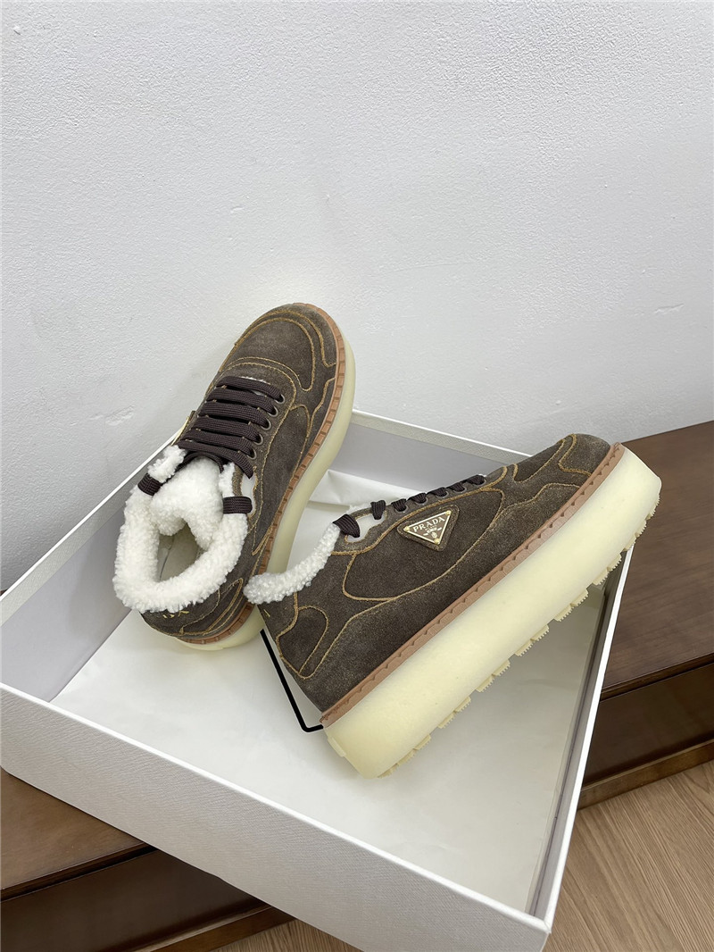 Pra*a winter platform suede sneakers