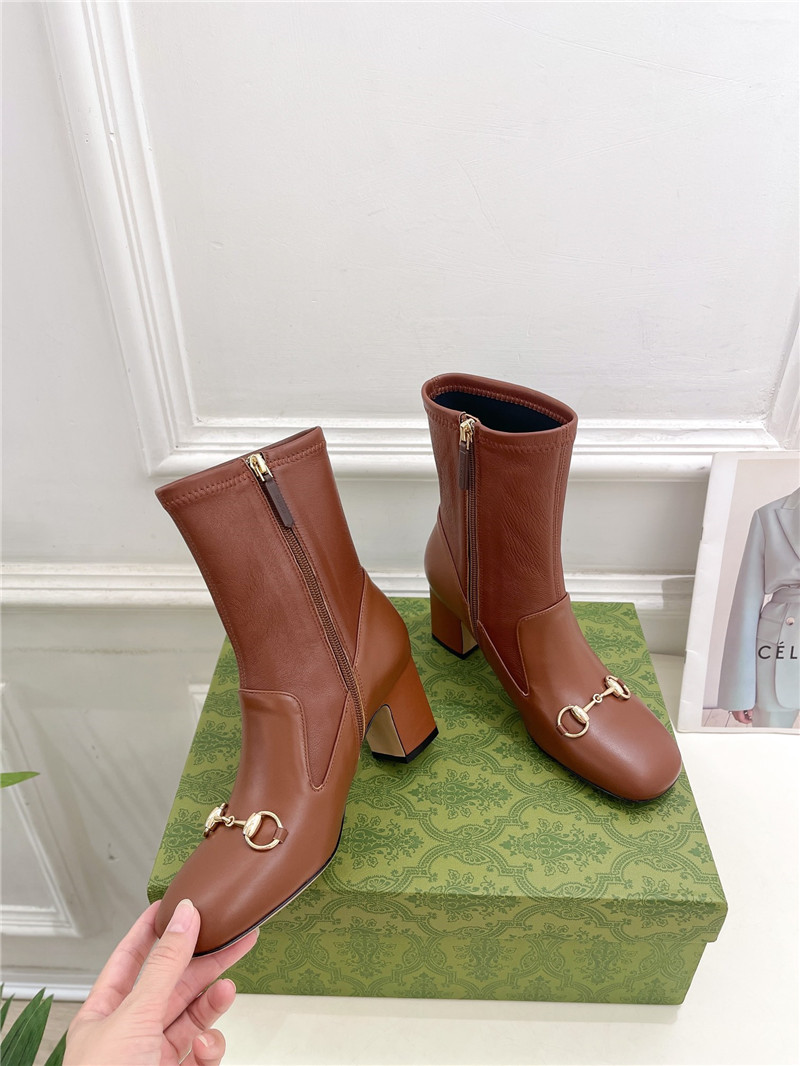 Gvc*1 horsebit leather ankle boots in brown