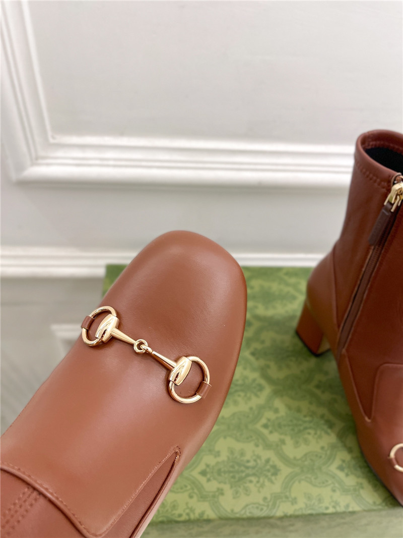 Gvc*1 horsebit leather ankle boots in brown