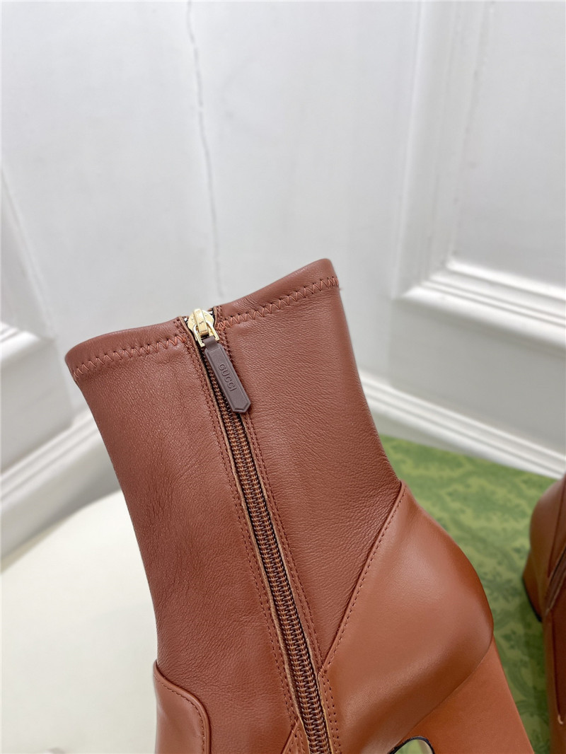 Gvc*1 horsebit leather ankle boots in brown
