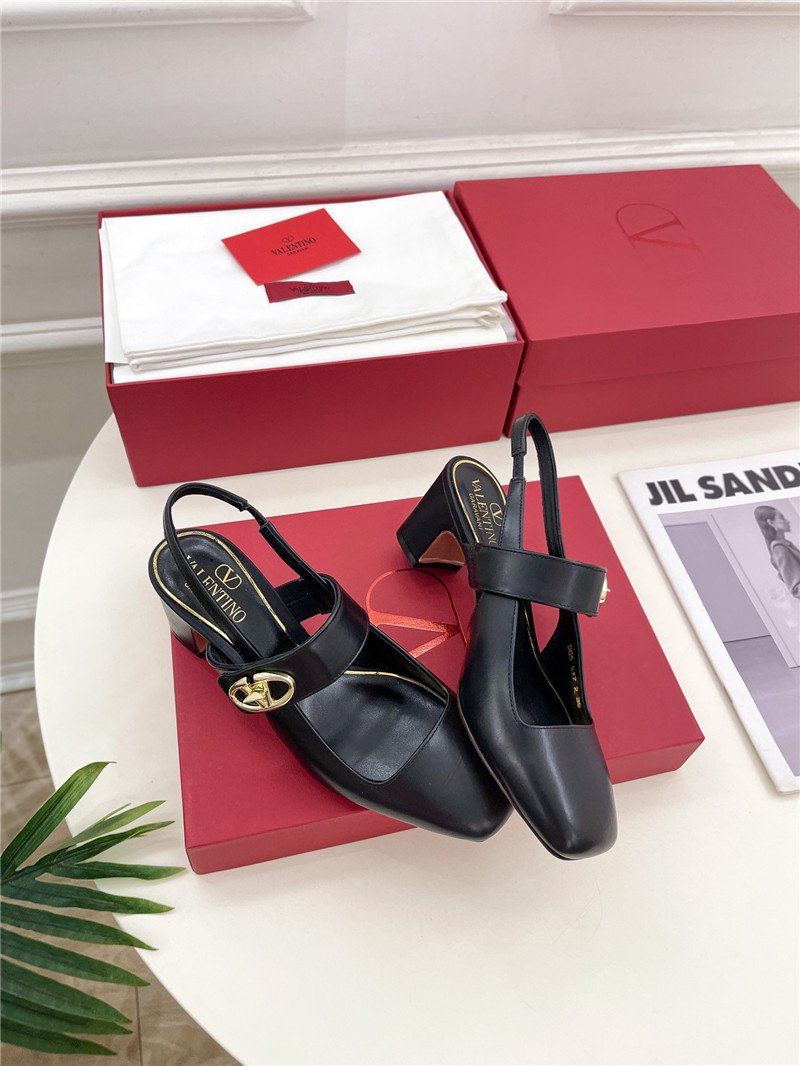Va1e*ntin0 black vlogo mary-jane slingbacks