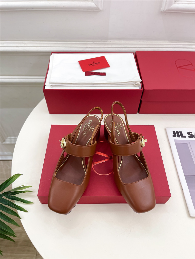 Va1e*ntin0 vlogo locker brown mary-jane slingbacks