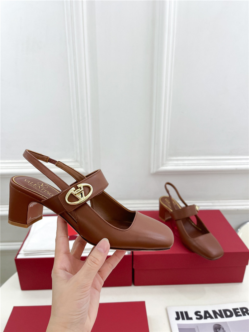 Va1e*ntin0 vlogo locker brown mary-jane slingbacks