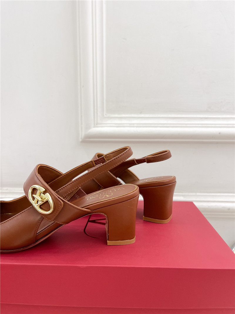 Va1e*ntin0 vlogo locker brown mary-jane slingbacks