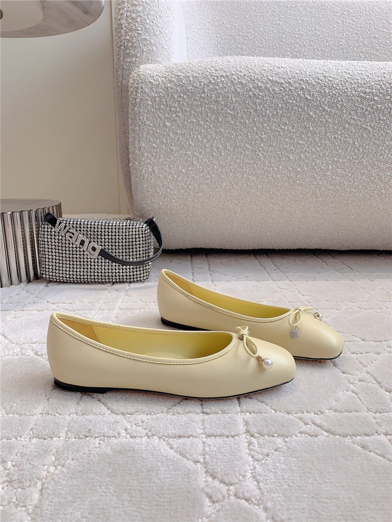 J1m*y Ch00 elme flats in natural nappa leather