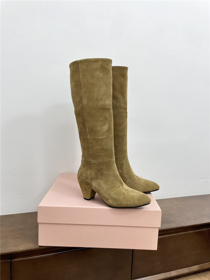 Miu Miu Suede Knee-High Boots