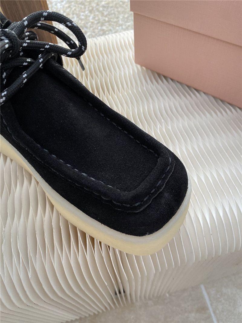Miu Miu Suede Leather Lace-Up Sneakers