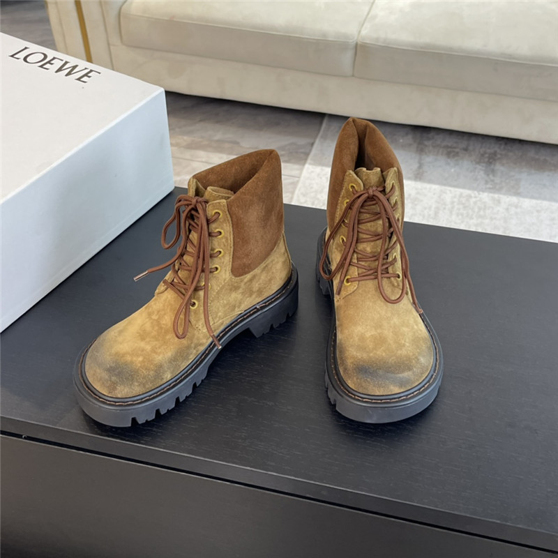 L0ew* sierra combat suede ankle boot in brown