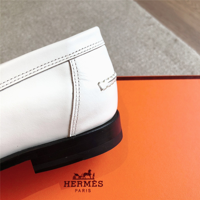 H**me5 h cut-out kennedy loafer in blanc calfskin