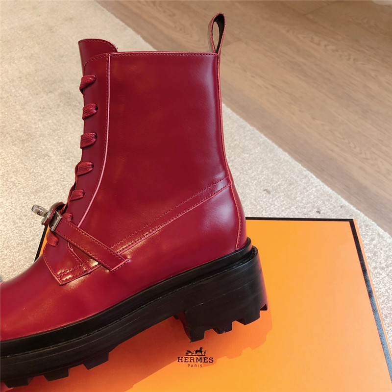 H**me5 burgundy funk ankle boot for women