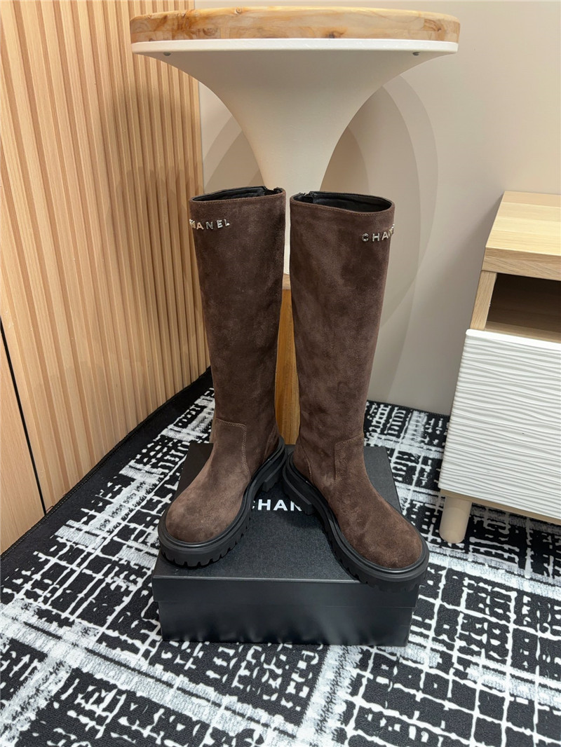 Ch**el suede leather keen high boots