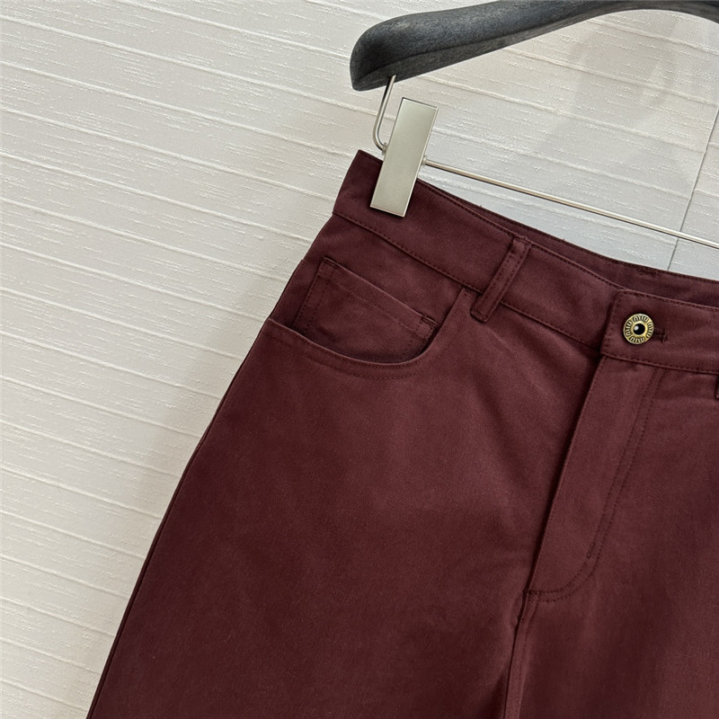 M1um1u reddish brown straight trousers