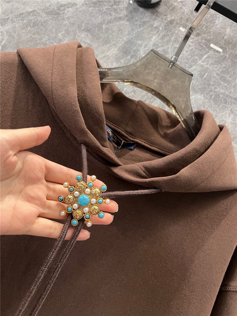 l0vis Vvtt0n embellished brown hoodie