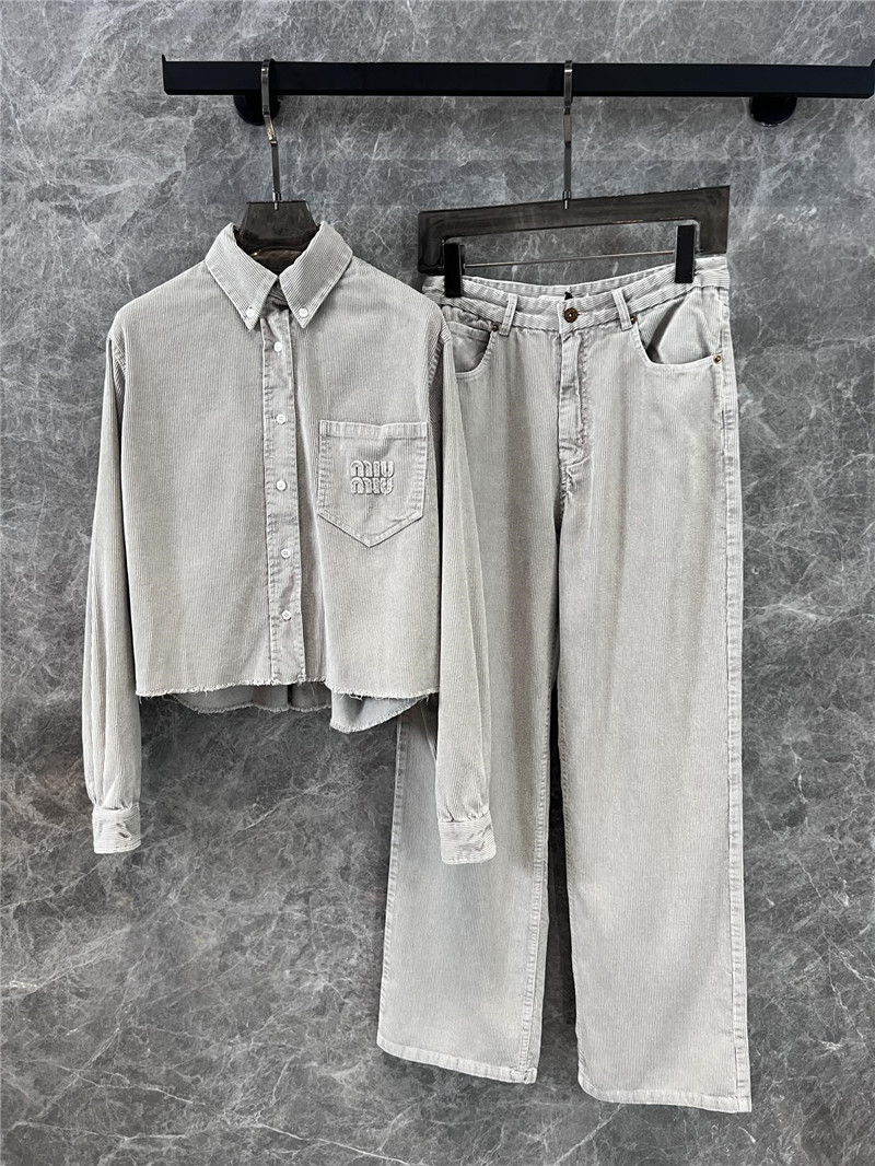 M1um1u corduroy casual trousers