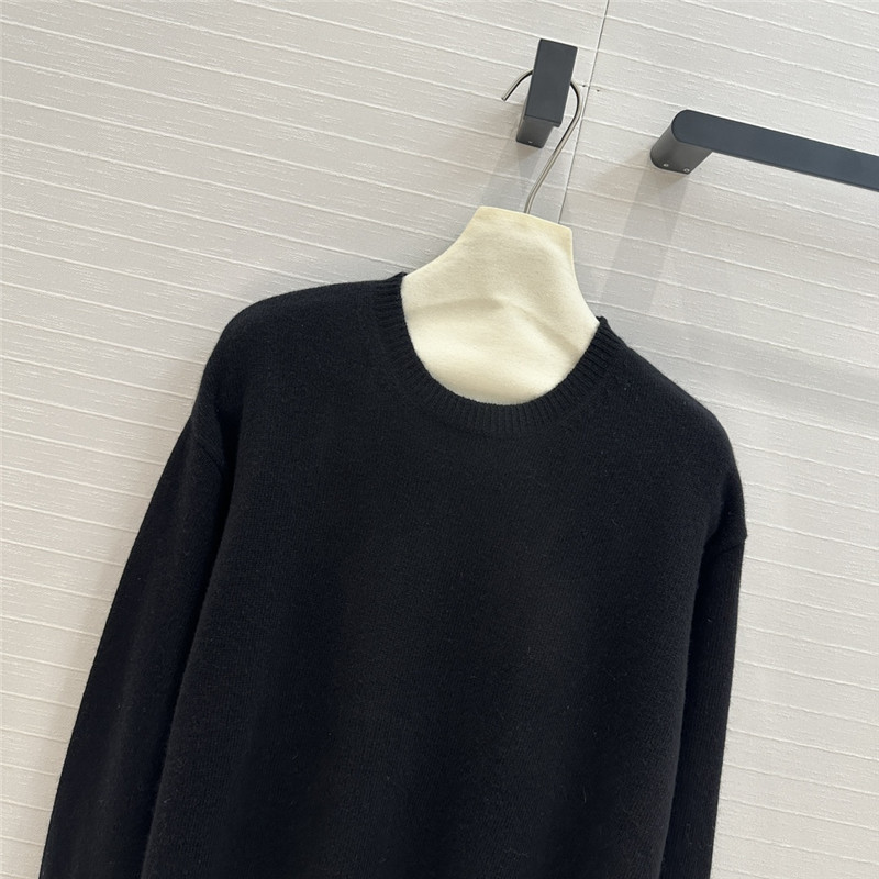 Va1e*ntin0 rose cuff wool sweater black