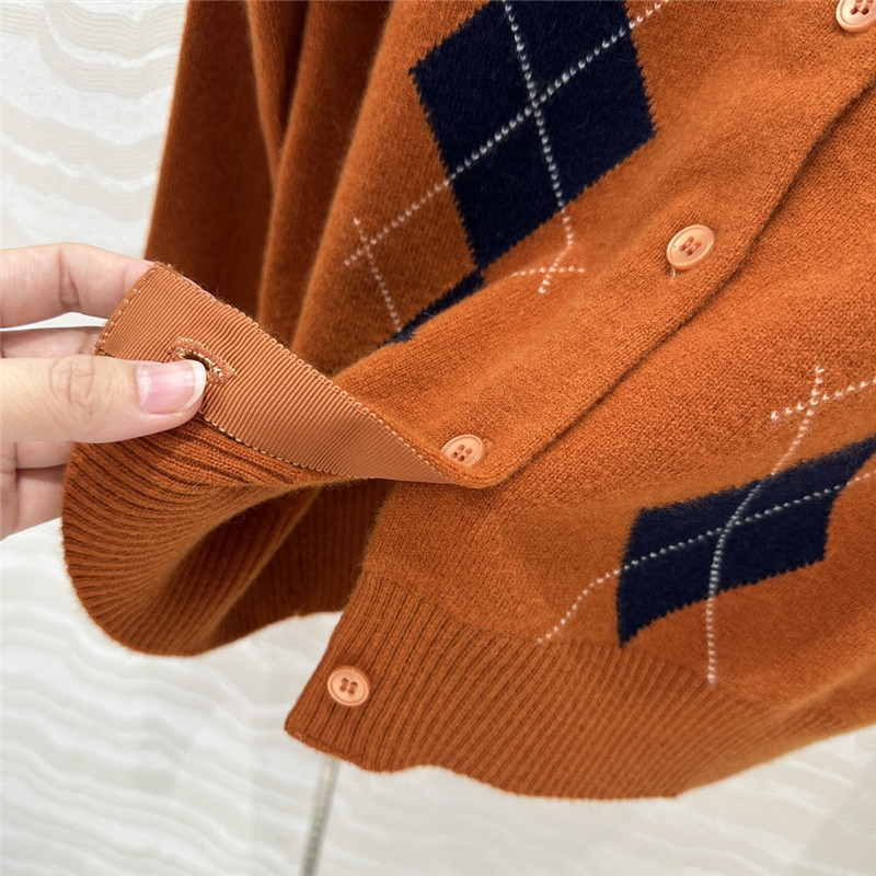 Miu Miu Tobacco Cashmere Cardigan Brown