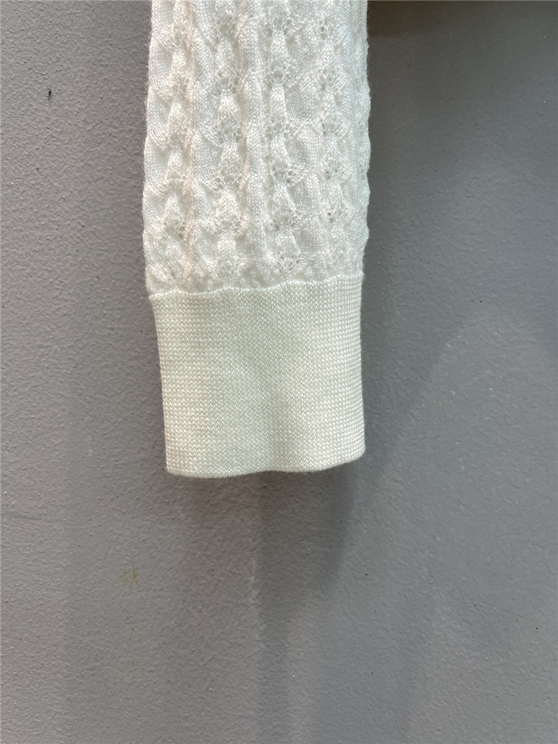 Ch**el cable-knit crop cardigan white