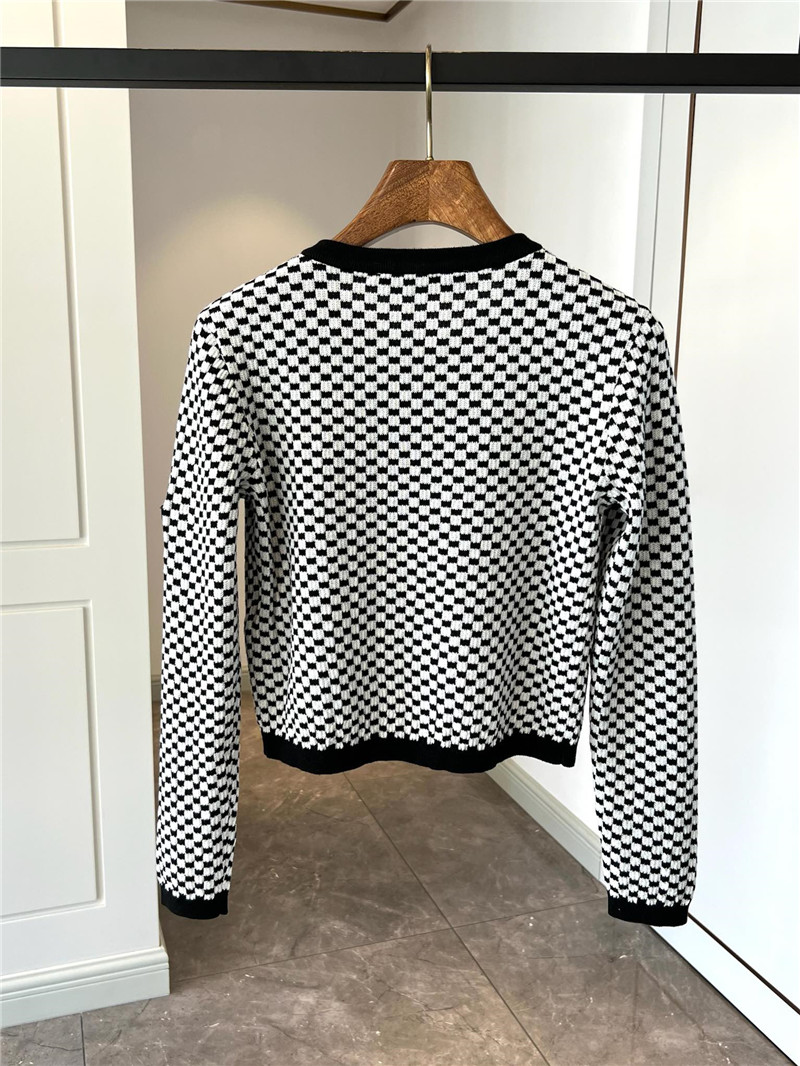 LV Mini Damier Knit Cardigan Black