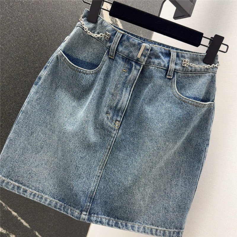 Givenchy denim skirt with metal chain
