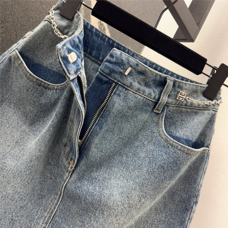 Givenchy denim skirt with metal chain