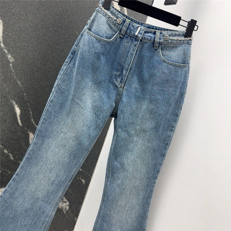 Givenchy metal chain denim bootcut trousers