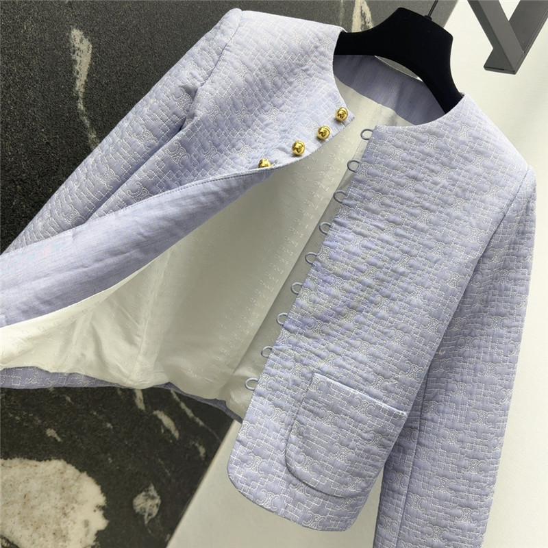 Ce1i*e blue and gold button jacquard jacket