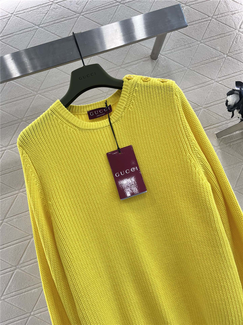 Gvc*1 intarsia cotton sweater yellow
