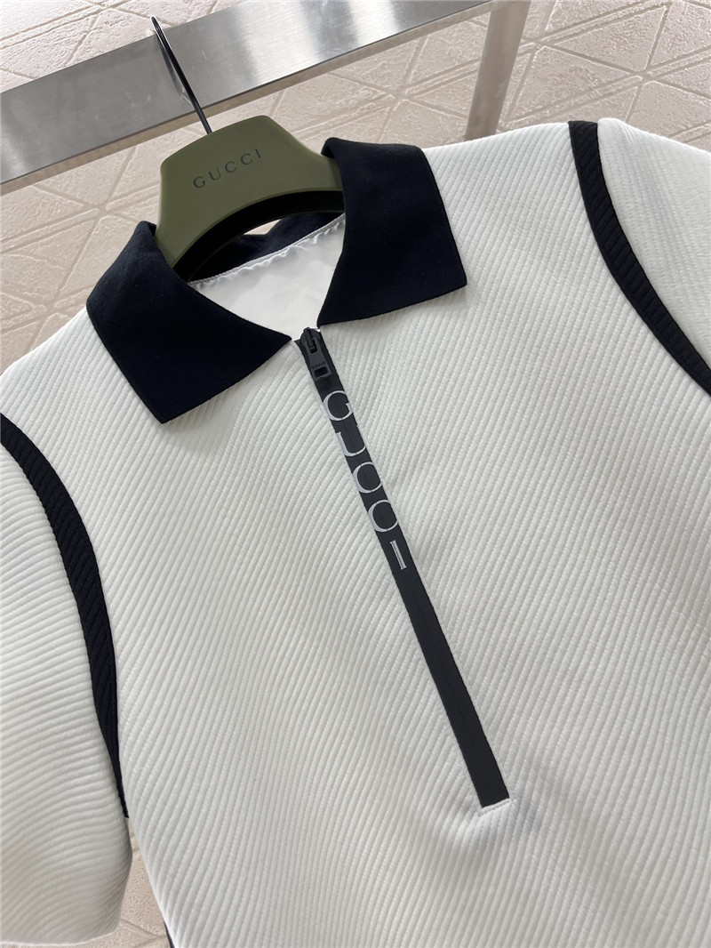 Gvc*1 lapel knitted polo dress