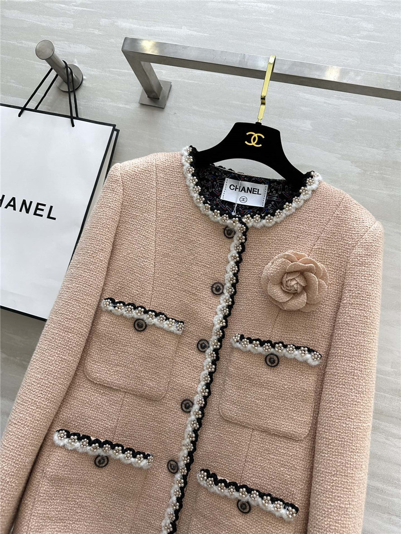 Ch**el floral soft tweed coat