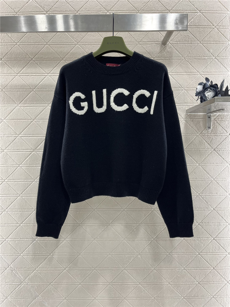Gvc*1 logo intarsia wool jumper