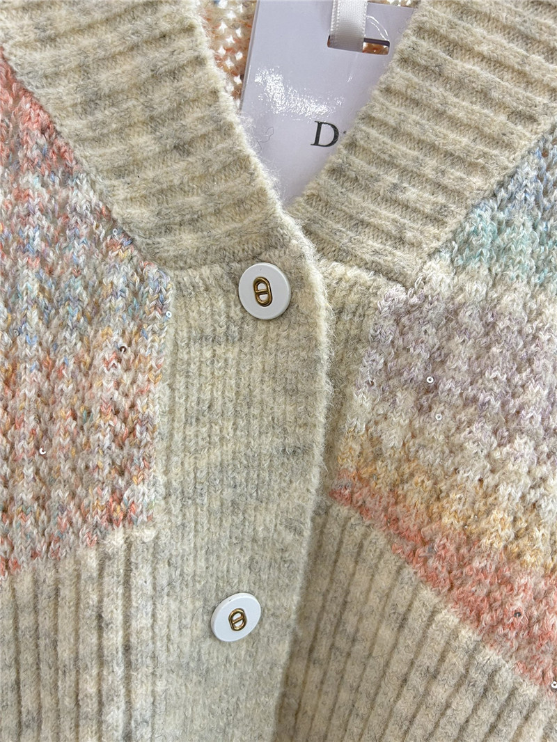 D10r multicolor striped v-neck rib cardigan