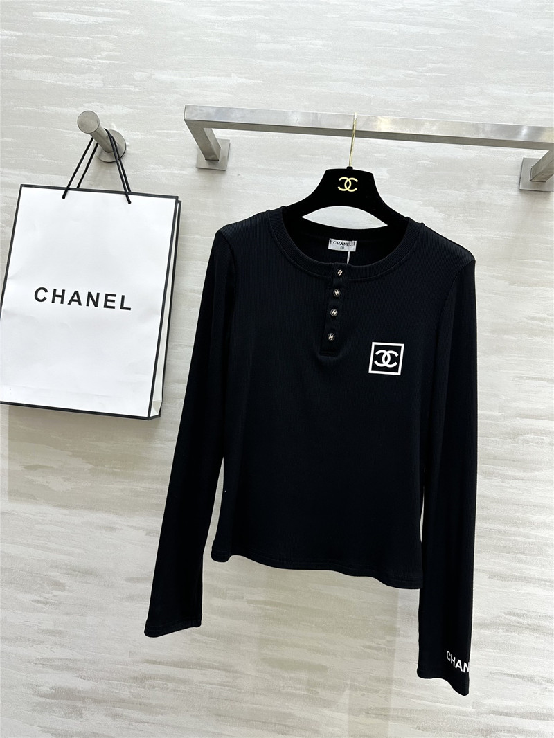 Ch**el logo embossed long sleeve top