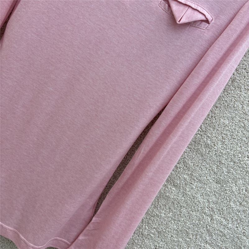 b0tt*ga Ven*ta tencel long-sleeve polo shirt in pink
