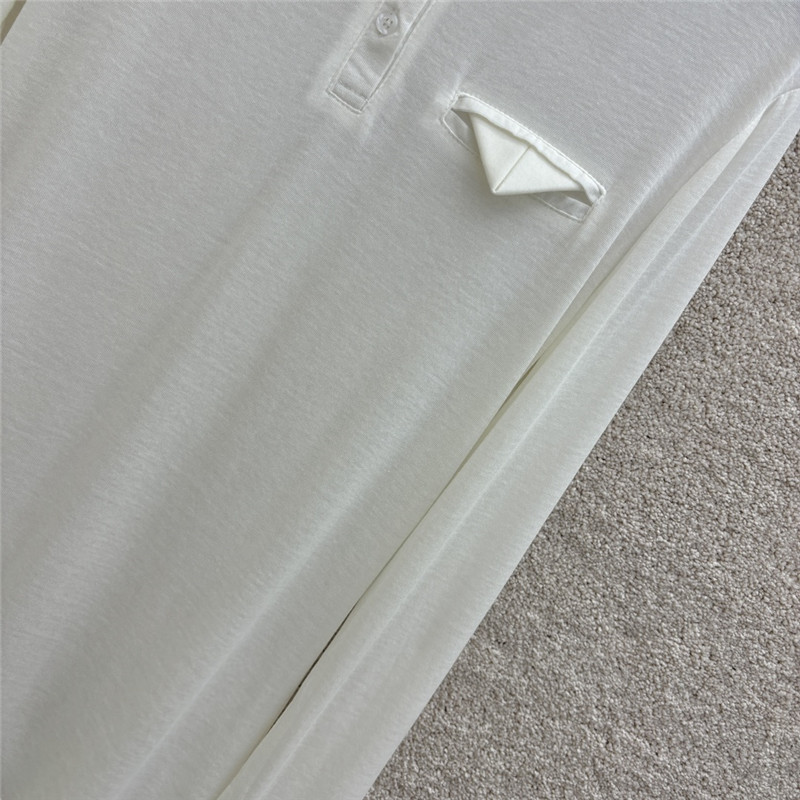 b0tt*ga Ven*ta white tencel long-sleeve polo shirt