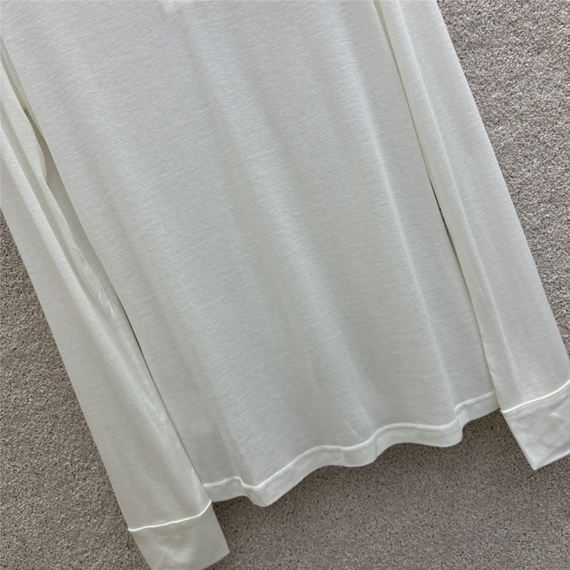 b0tt*ga Ven*ta white tencel long-sleeve polo shirt