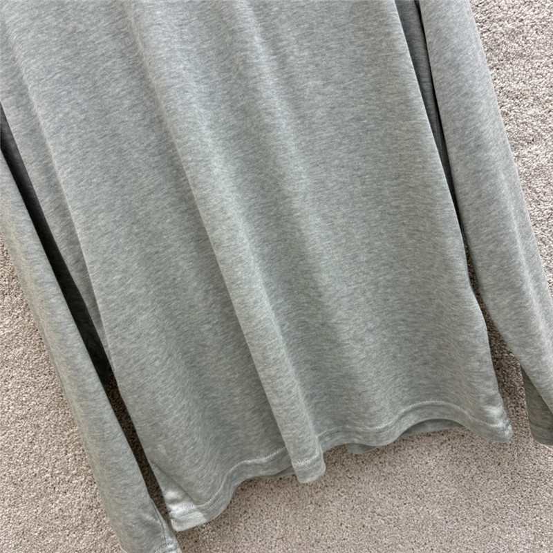 b0tt*ga Ven*ta grey tencel crewneck long sleeve top