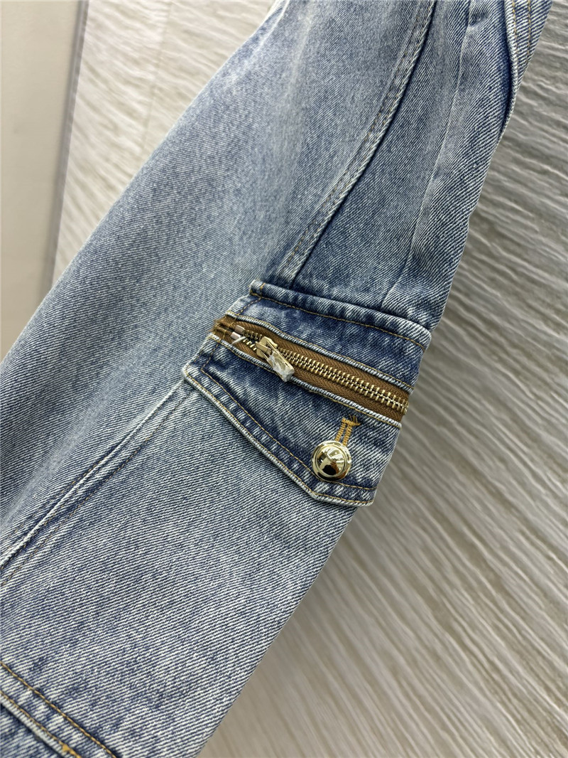 M1um1u high waist denim trousers